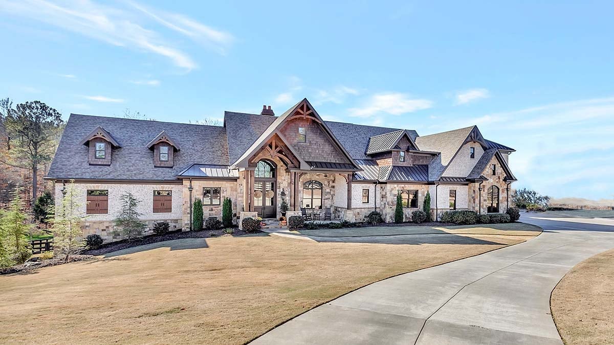 Coastal, Craftsman, New American Style, Traditional Plan with 9506 Sq. Ft., 6 Bedrooms, 7 Bathrooms, 4 Car Garage Elevation