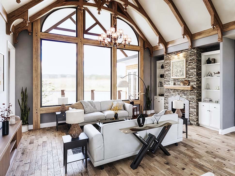 Bungalow, Craftsman Plan with 5079 Sq. Ft., 4 Bedrooms, 5 Bathrooms, 3 Car Garage Picture 14