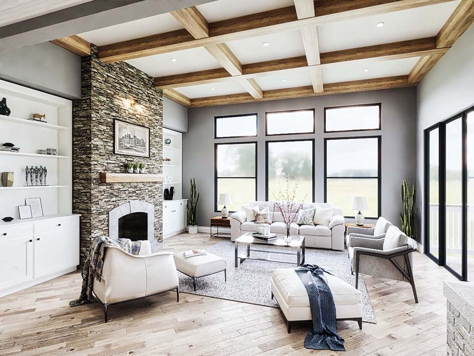 Bungalow, Craftsman Plan with 5079 Sq. Ft., 4 Bedrooms, 5 Bathrooms, 3 Car Garage Picture 18