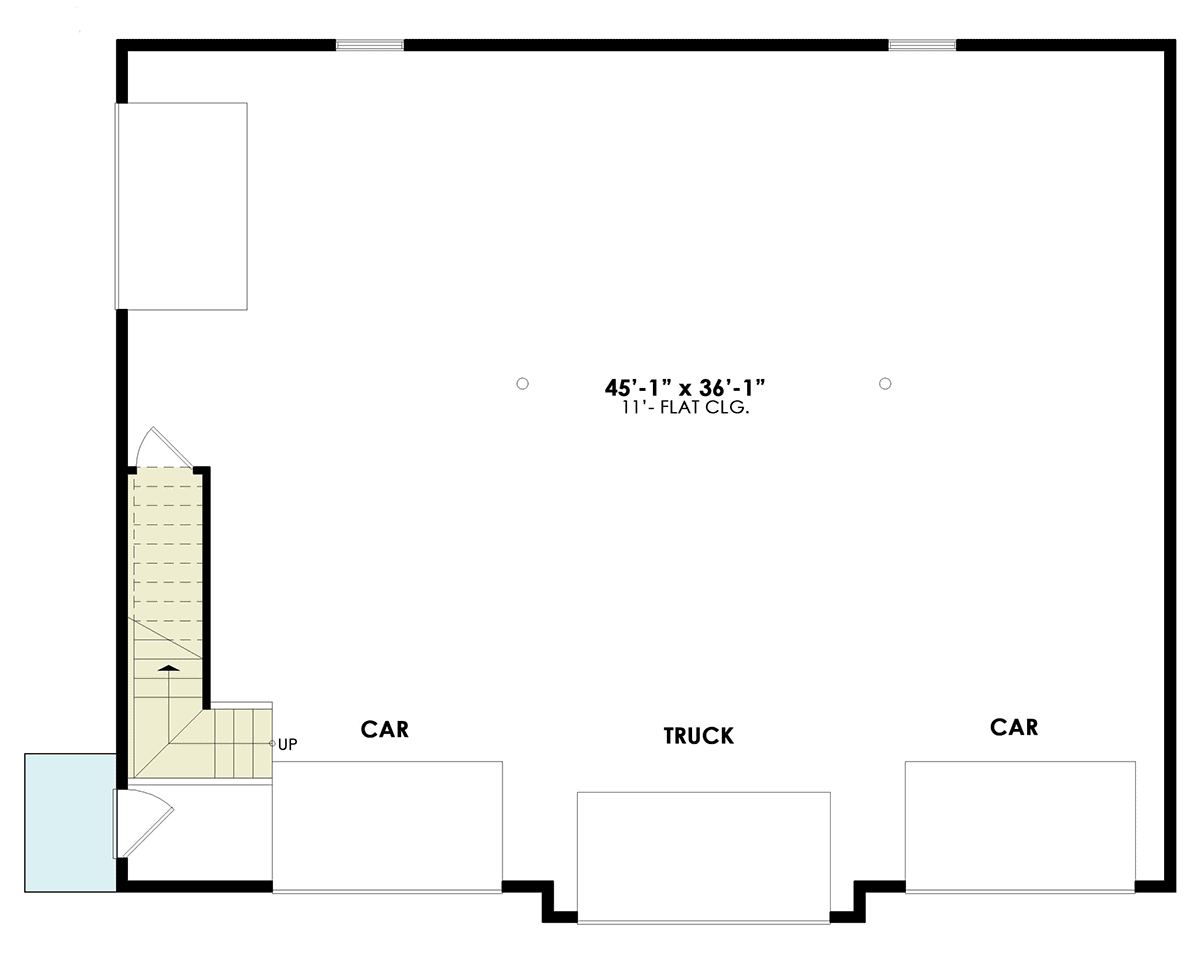 Garage-Living Plan 81683 Level One