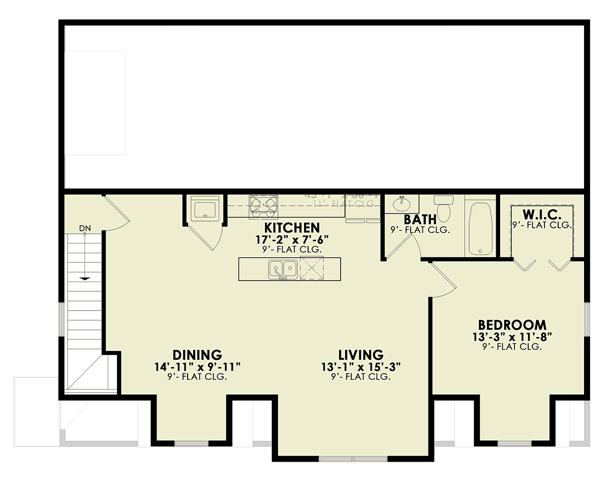 Garage-Living Plan 81683 Level Two