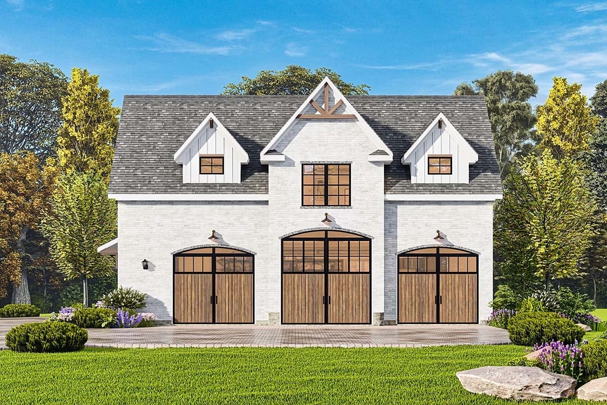 Contemporary, Country, Craftsman, Traditional Plan with 930 Sq. Ft., 1 Bedrooms, 1 Bathrooms, 3 Car Garage Elevation