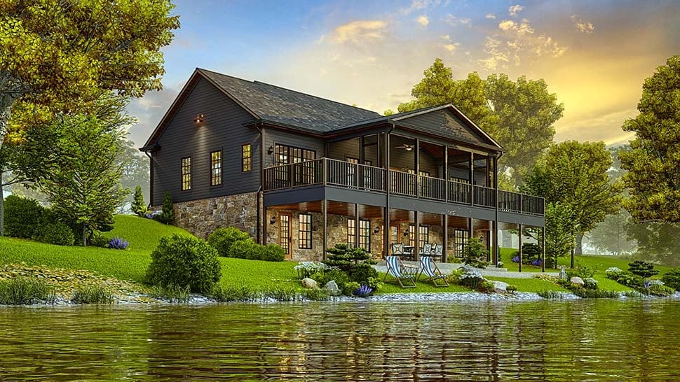 Cottage, Country, New American Style, Traditional Plan with 1593 Sq. Ft., 3 Bedrooms, 2 Bathrooms Picture 8