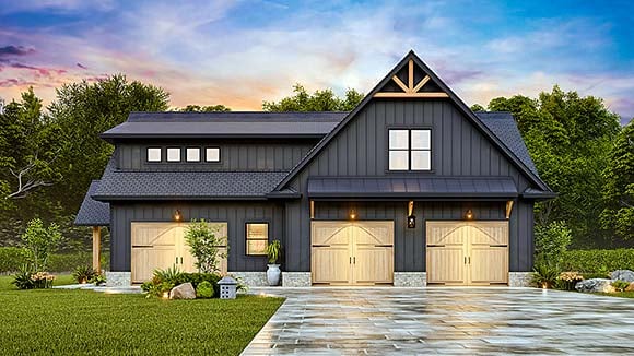 Garage-Living Plan 81690