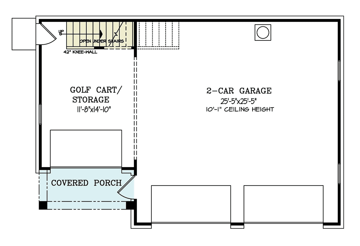 Garage-Living Plan 81691 Level One