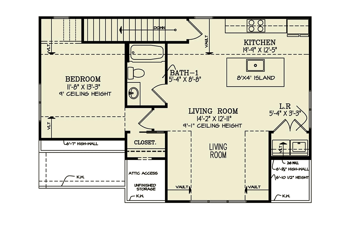 Garage-Living Plan 81691 Level Two