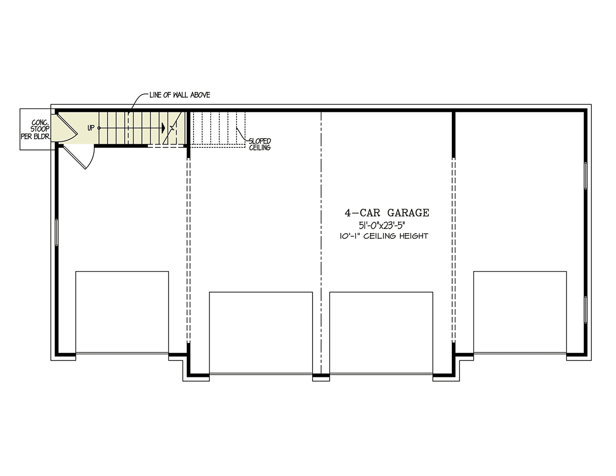 Garage-Living Plan 81692 Level One