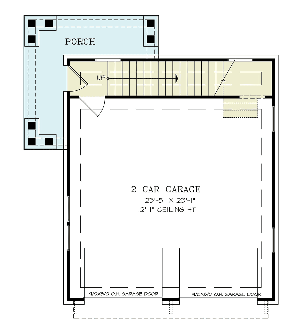 Garage-Living Plan 81696 Level One