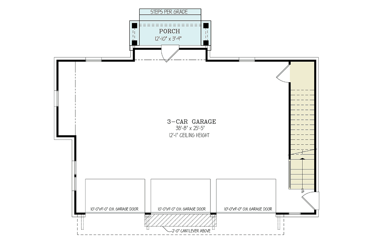 Garage-Living Plan 81698 Level One