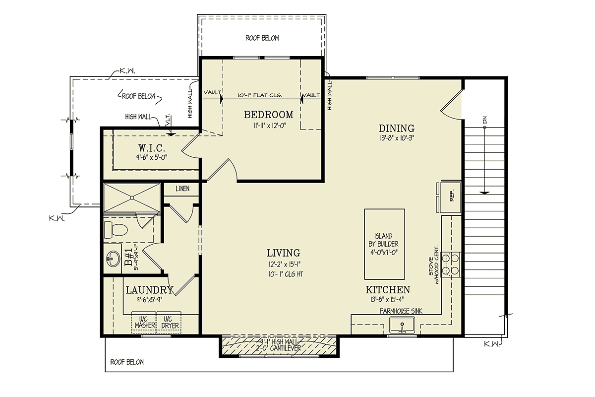 Garage-Living Plan 81698 Level Two