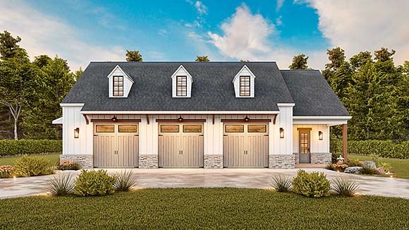Garage-Living Plan 81699