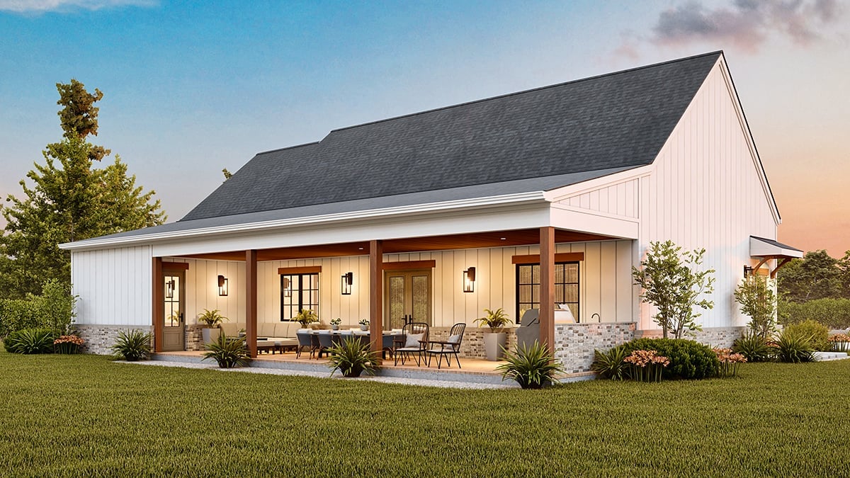 Garage-Living Plan 81699 Rear Elevation