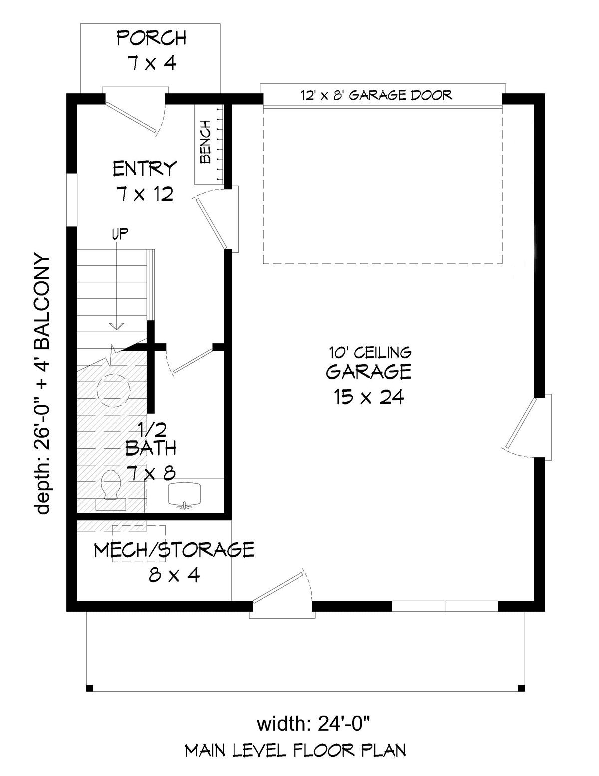 Garage-Living Plan 81704 Level One