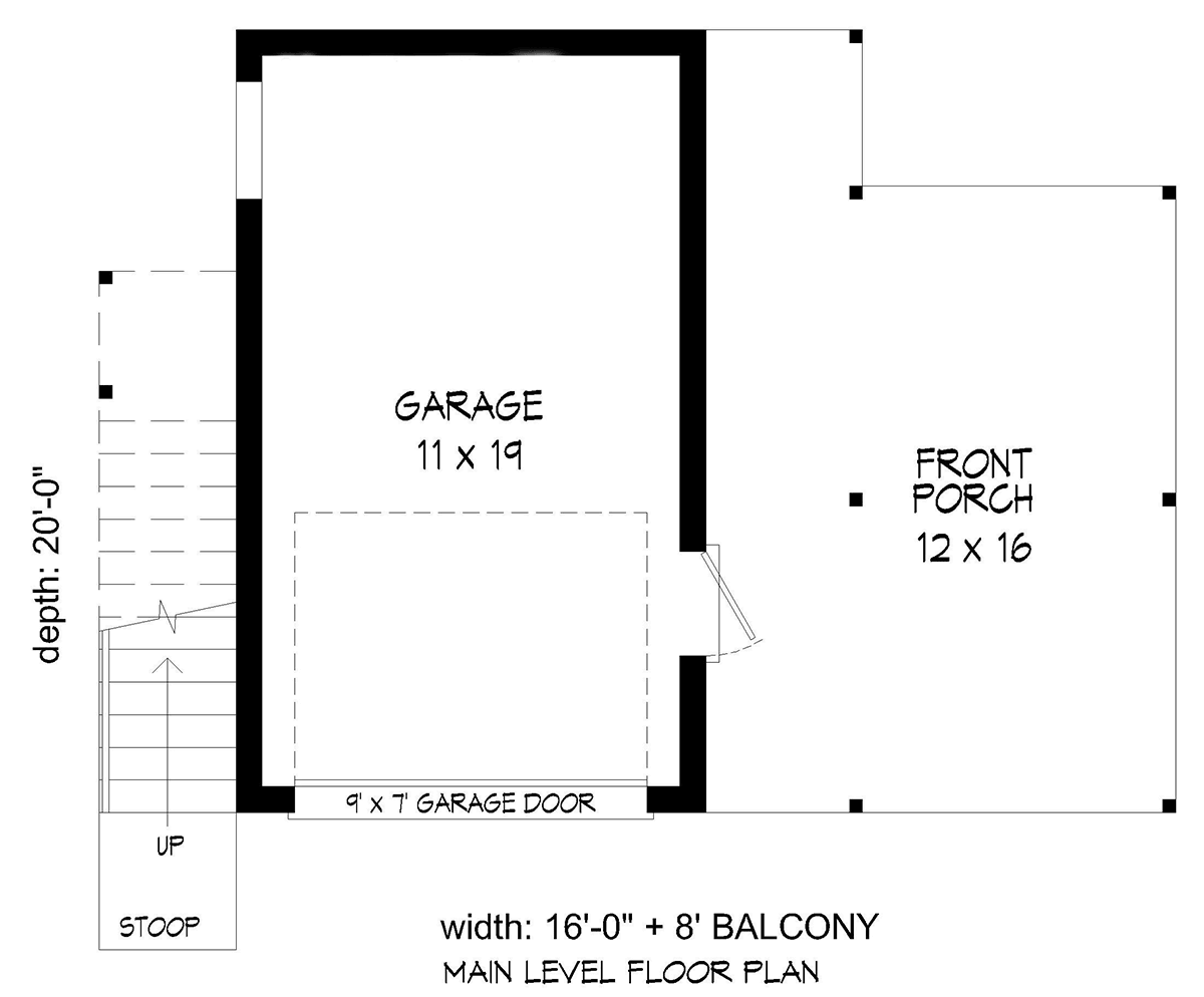 Garage-Living Plan 81705 Level One
