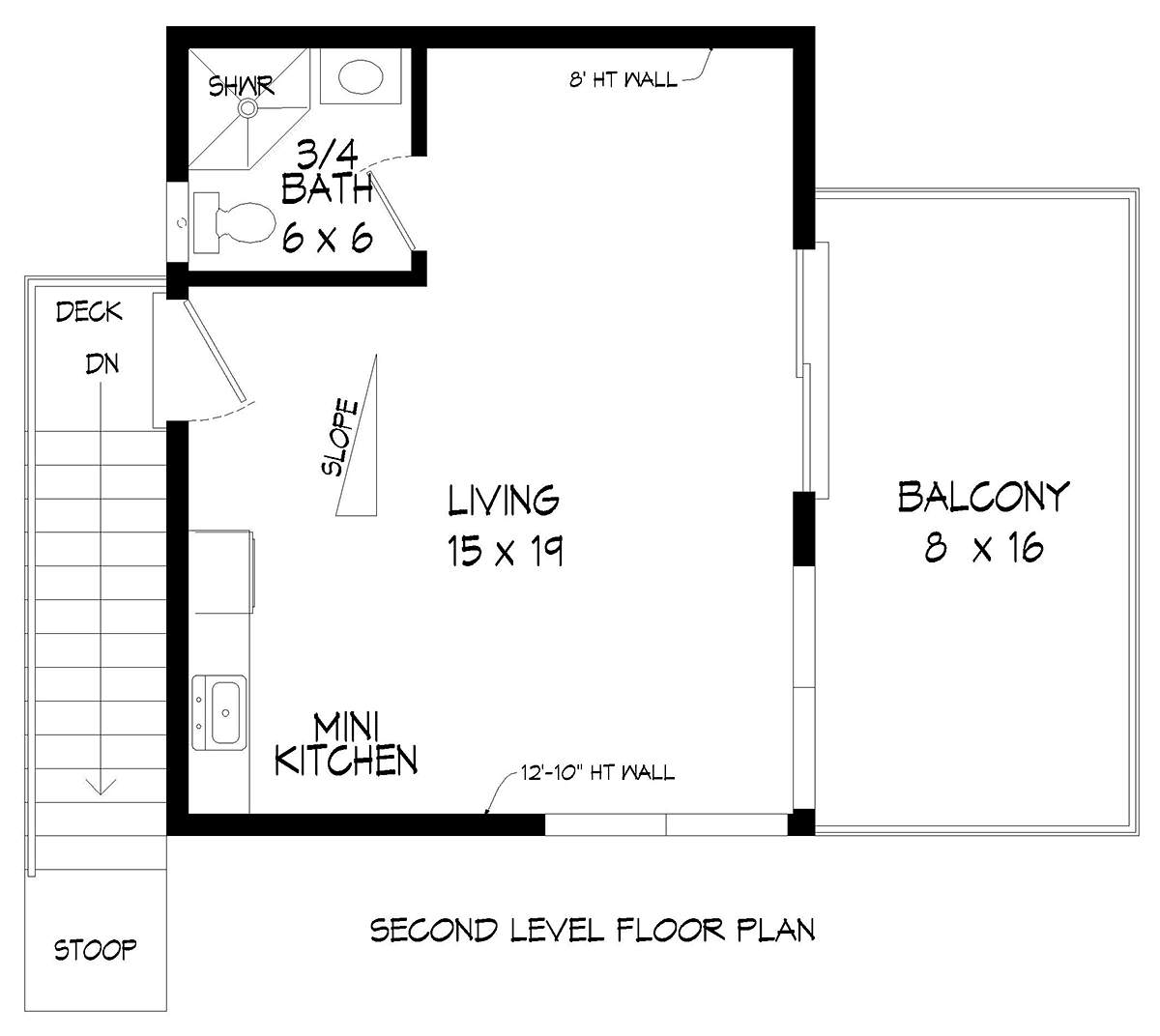 Garage-Living Plan 81705 Level Two
