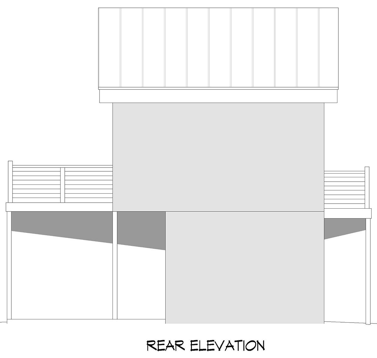 Garage-Living Plan 81705 Rear Elevation