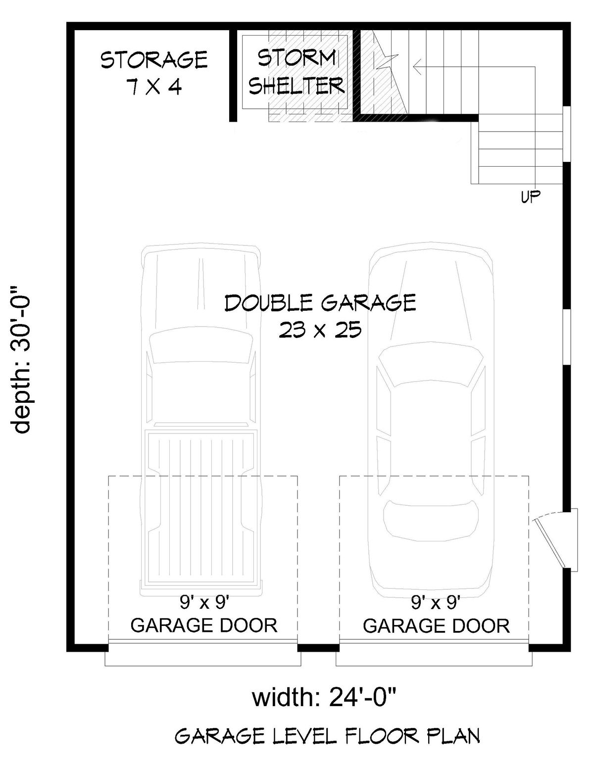 Garage Plan 81708 - 2 Car Garage Level One