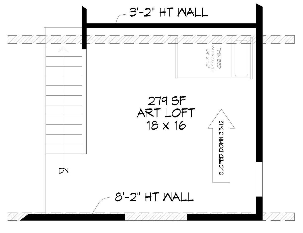 Garage-Living Plan 81709 Level Three