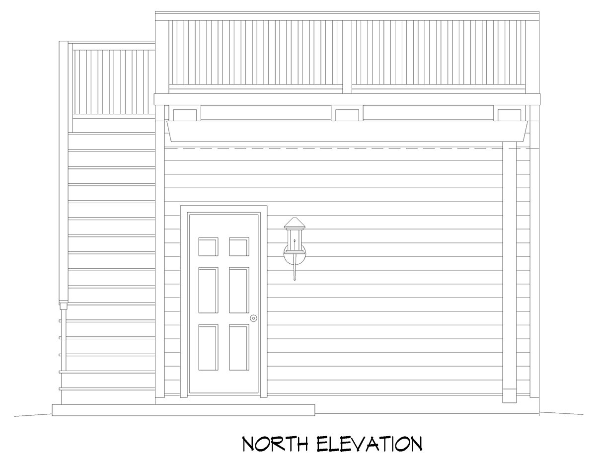 Garage Plan 81713 - 1 Car Garage Rear Elevation