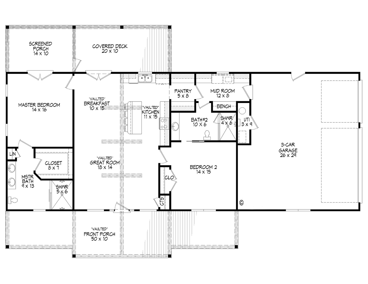 House Plan 81719 Level One