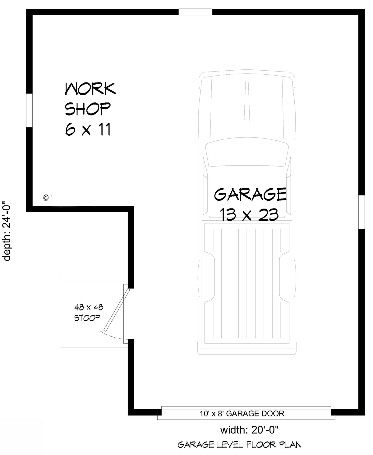 Garage Plan 81722 - 1 Car Garage Level One