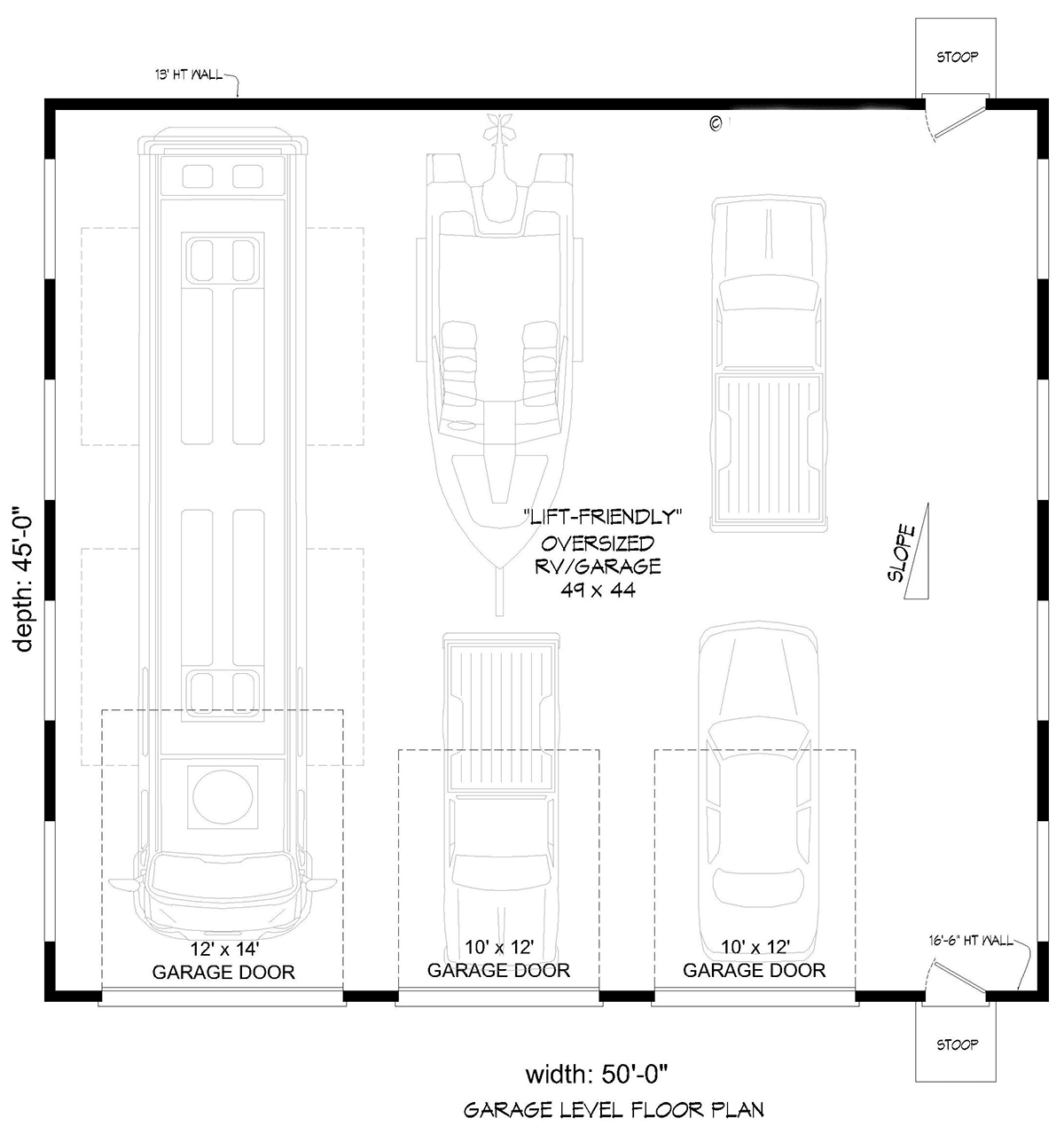 Garage Plan 81727 - 5 Car Garage Level One