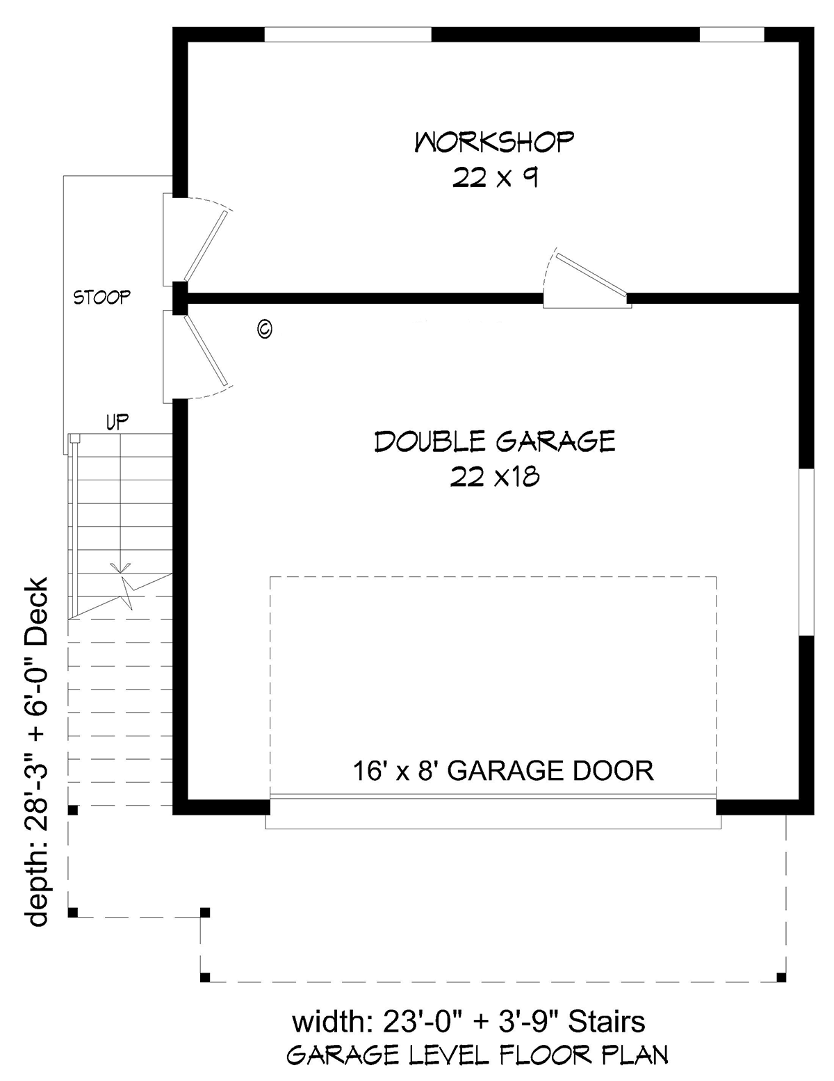 Garage-Living Plan 81728 Level One