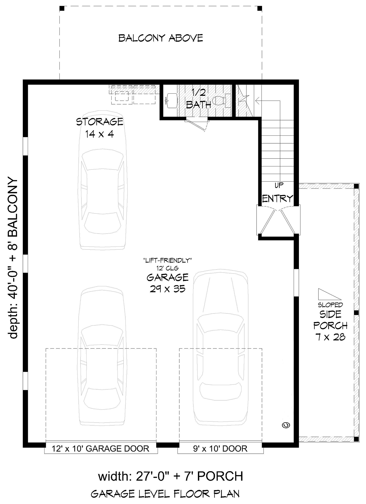 Garage-Living Plan 81739 Level One