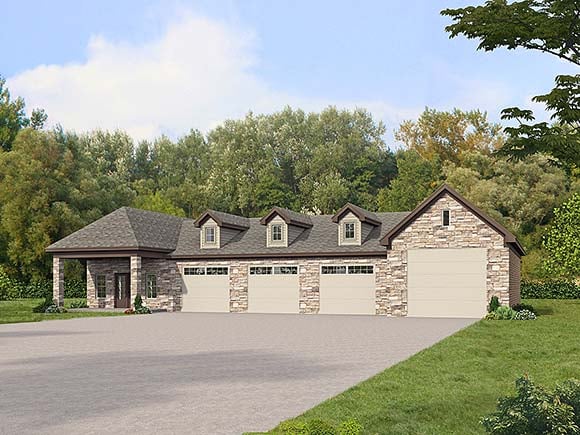 Garage-Living Plan 81742