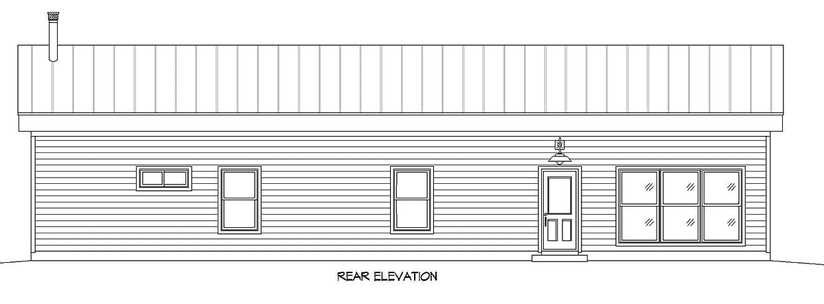 Garage-Living Plan 81744 Rear Elevation