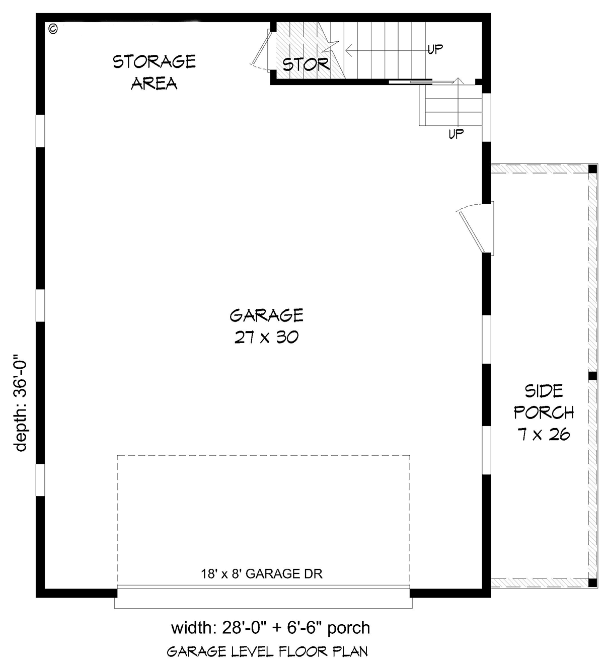 Garage-Living Plan 81748 Level One