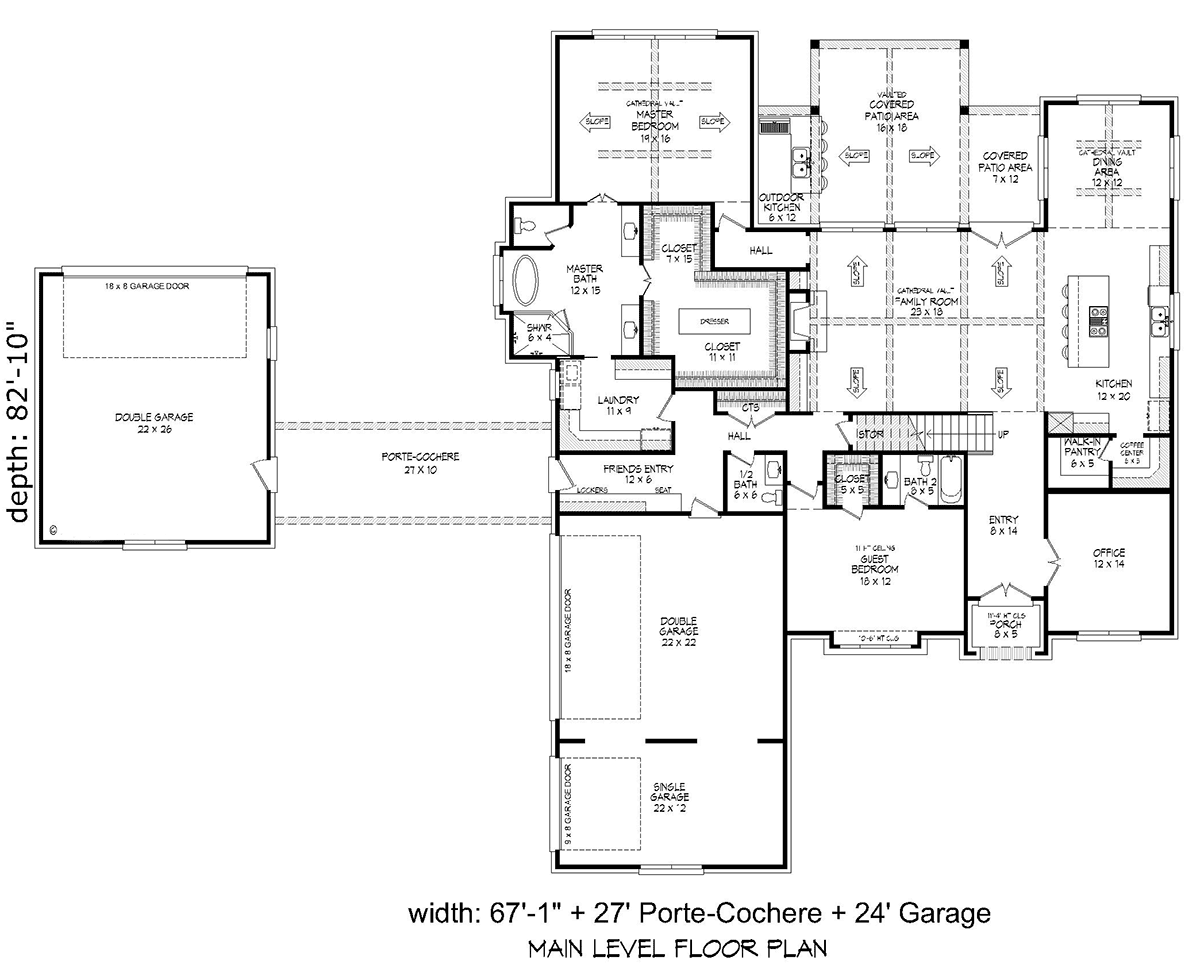 House Plan 81753 Level One
