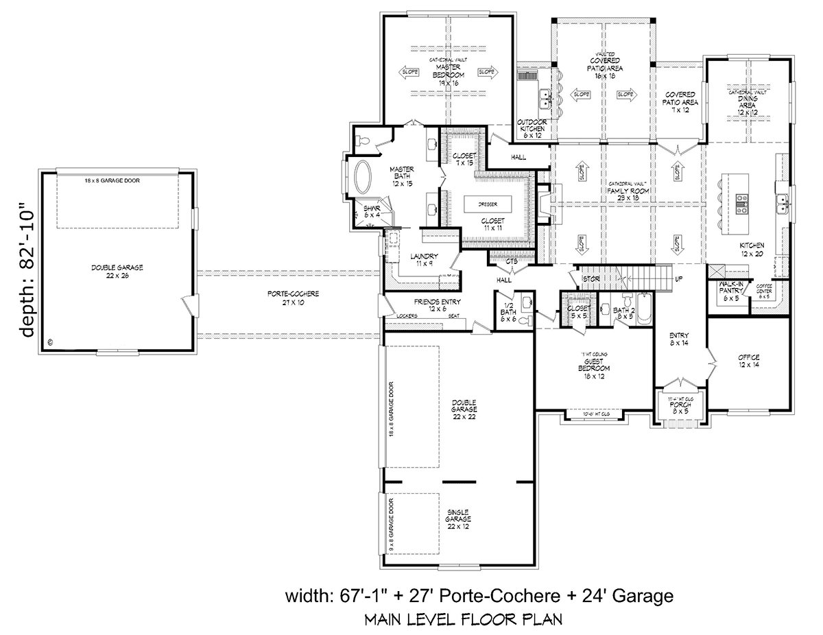 House Plan 81754 Level One