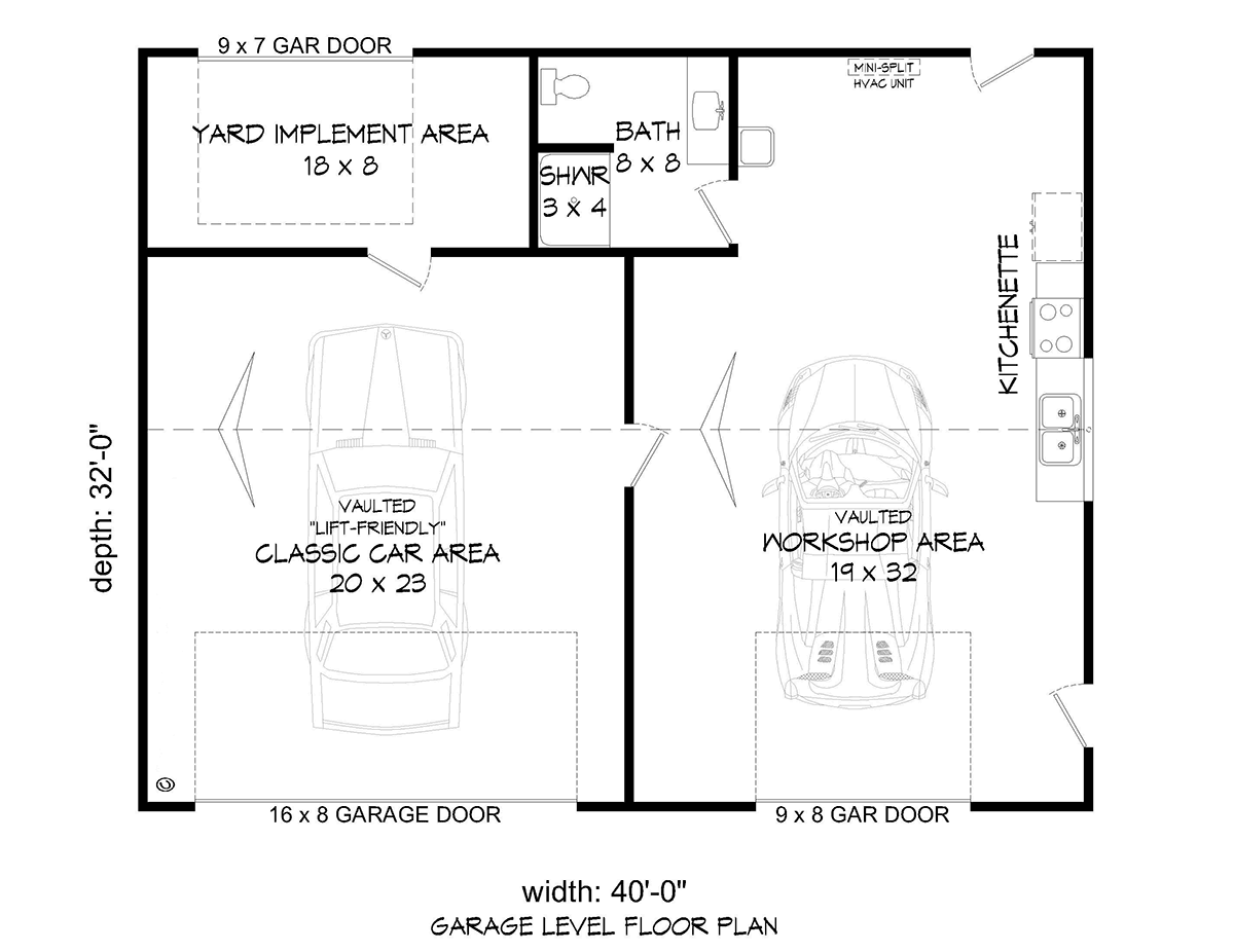 Garage Plan 81757 - 2 Car Garage Apartment Level One
