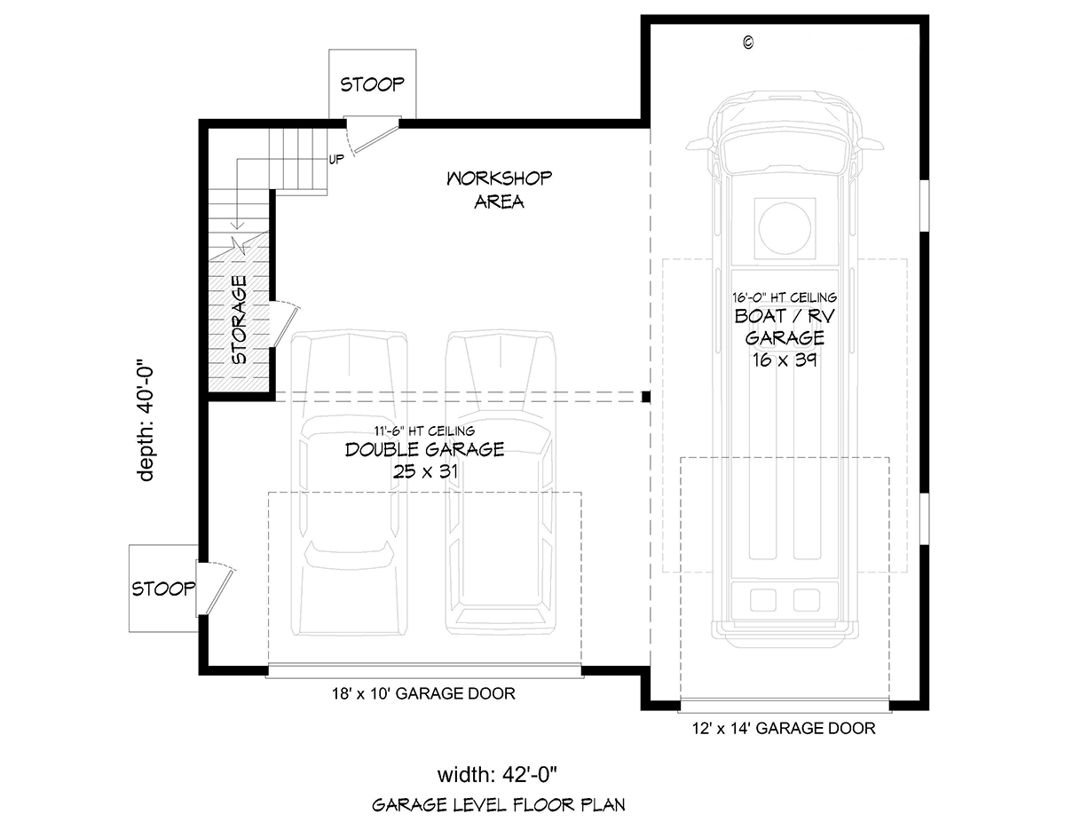 Garage Plan 81763 - 3 Car Garage Level One
