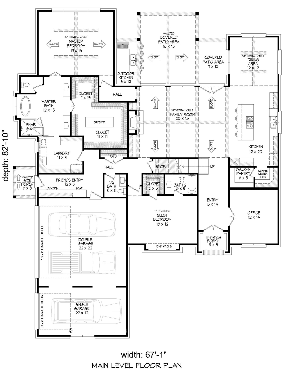House Plan 81769 Level One