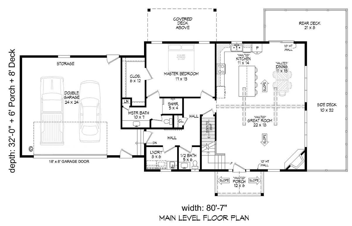 House Plan 81771 Level One