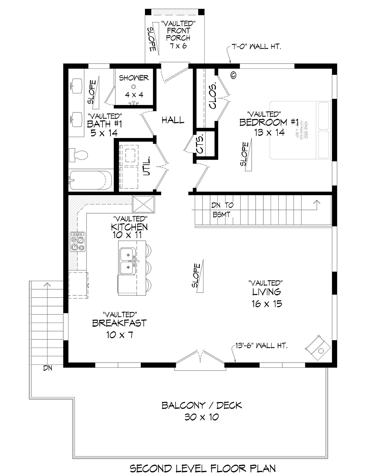 Garage-Living Plan 81774 Level Two