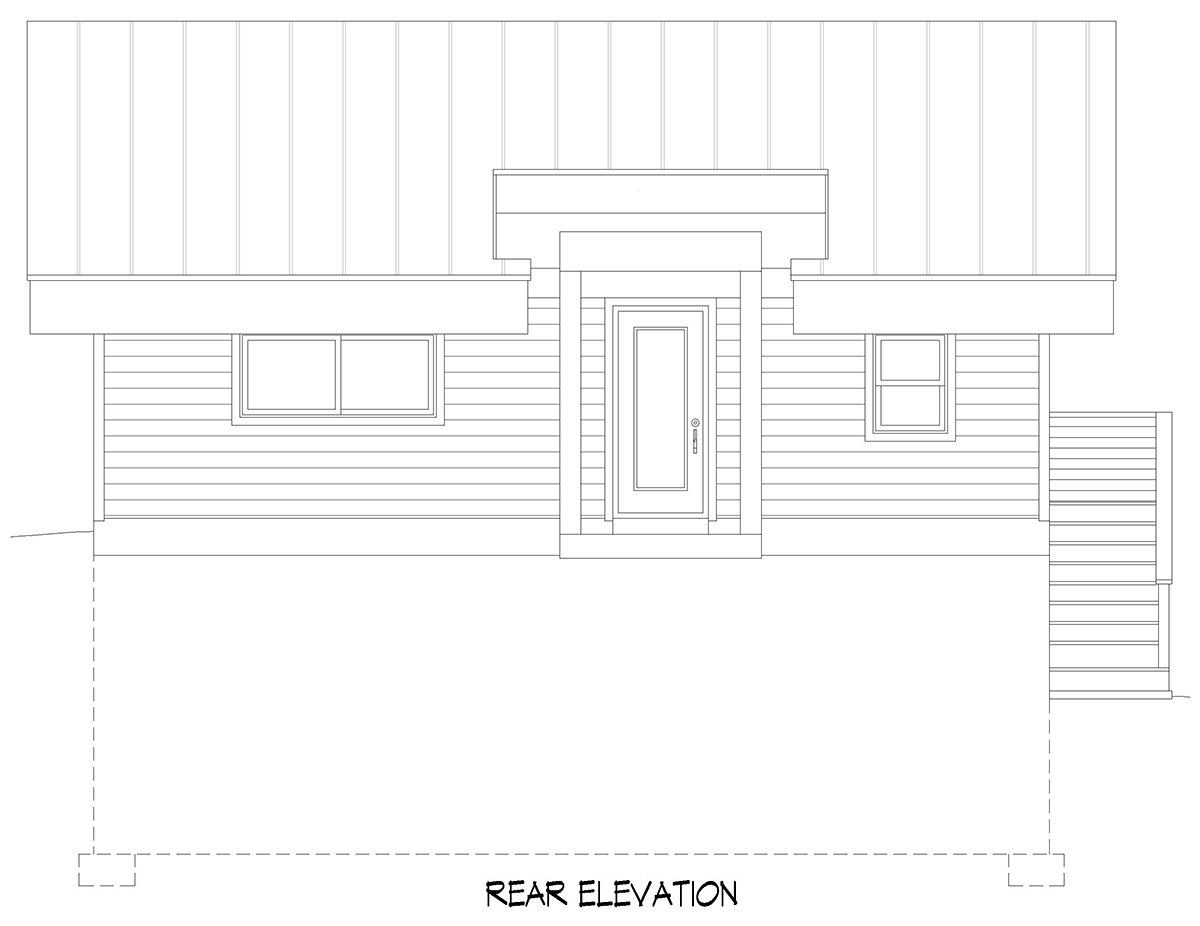 Garage-Living Plan 81774 Rear Elevation