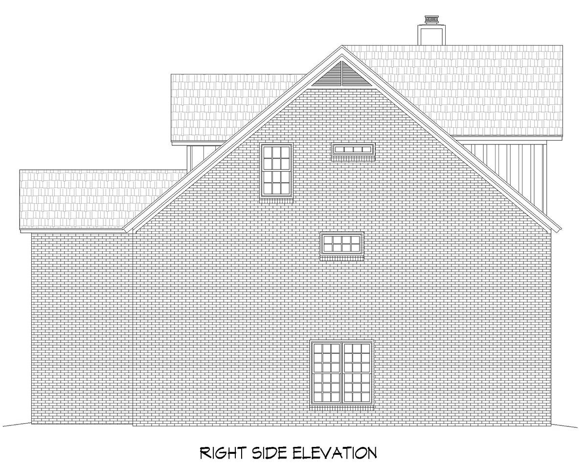 Country, Farmhouse, Traditional Plan with 3101 Sq. Ft., 3 Bedrooms, 2 Bathrooms, 3 Car Garage Picture 2
