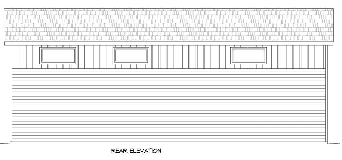 Garage-Living Plan 81776 Rear Elevation