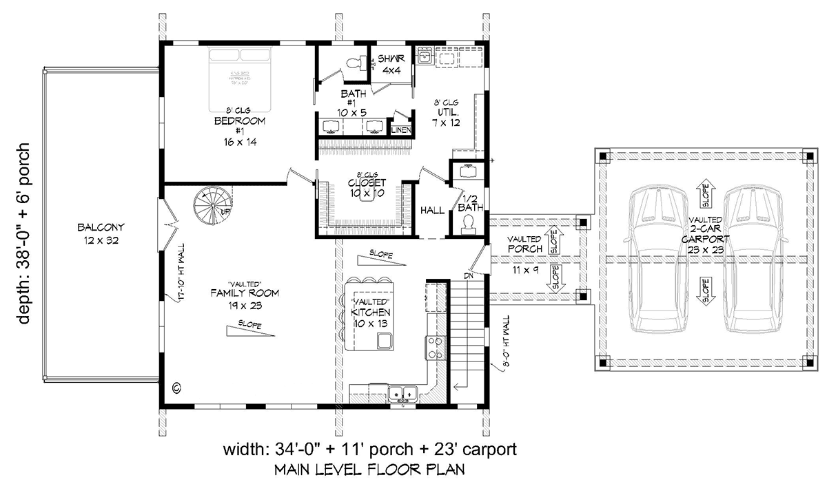 House Plan 81777 Level One