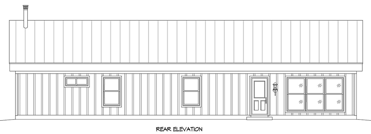 Garage-Living Plan 81778 Rear Elevation