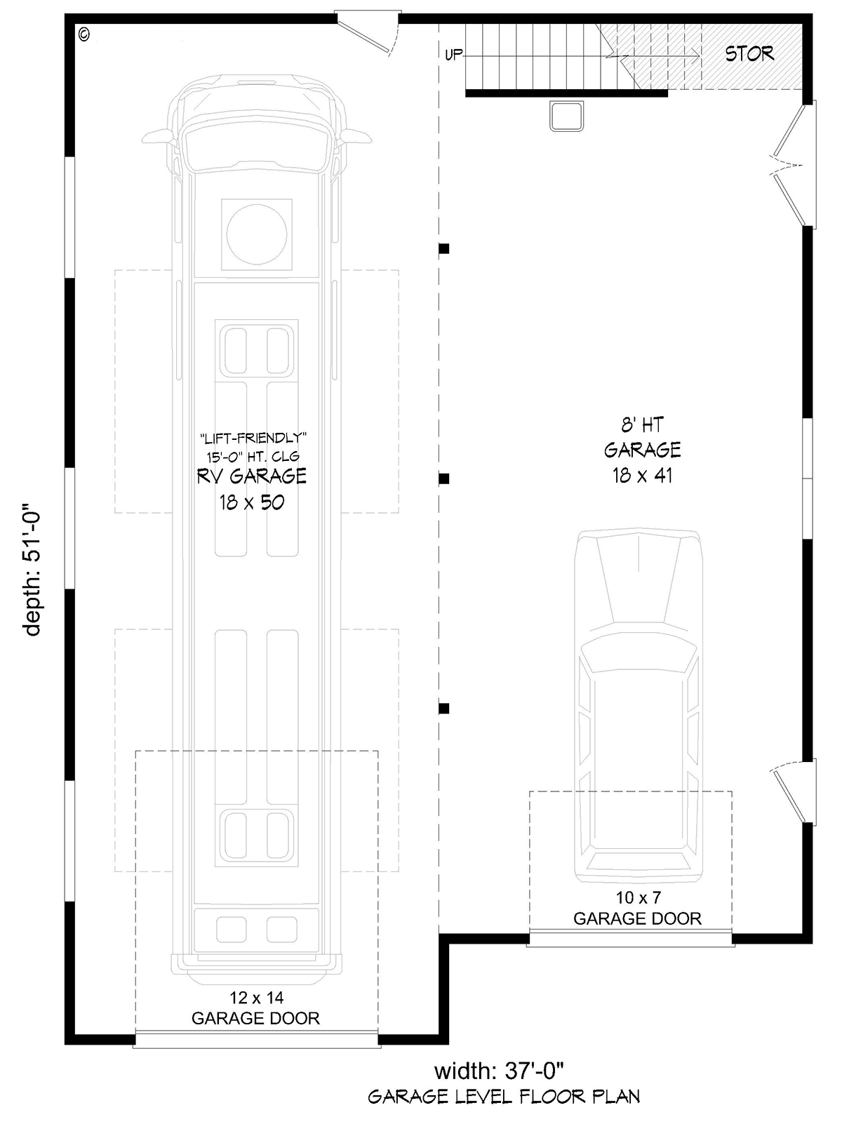 Garage Plan 81779 - 2 Car Garage Apartment Level One