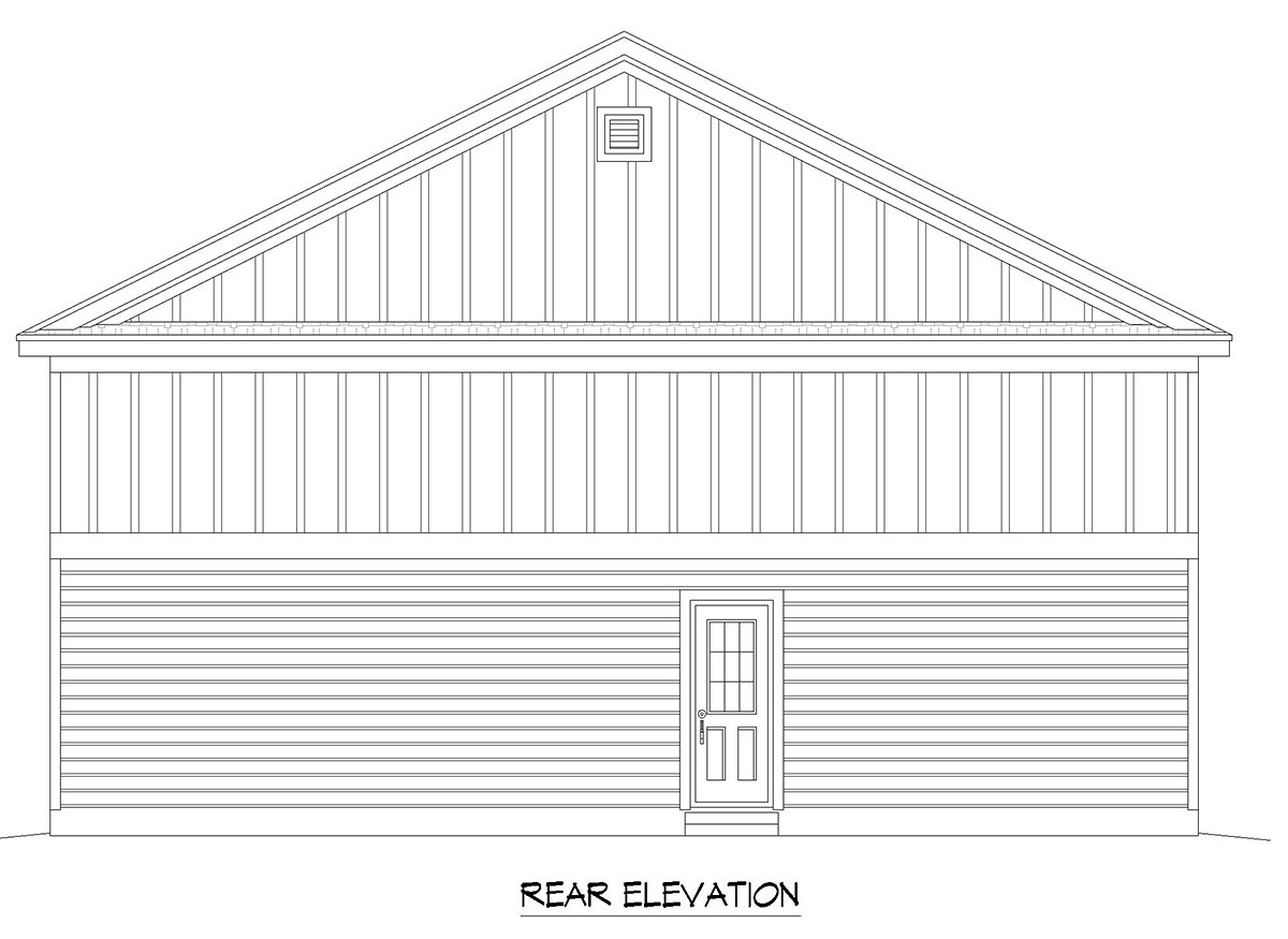 Garage Plan 81779 - 2 Car Garage Apartment Rear Elevation