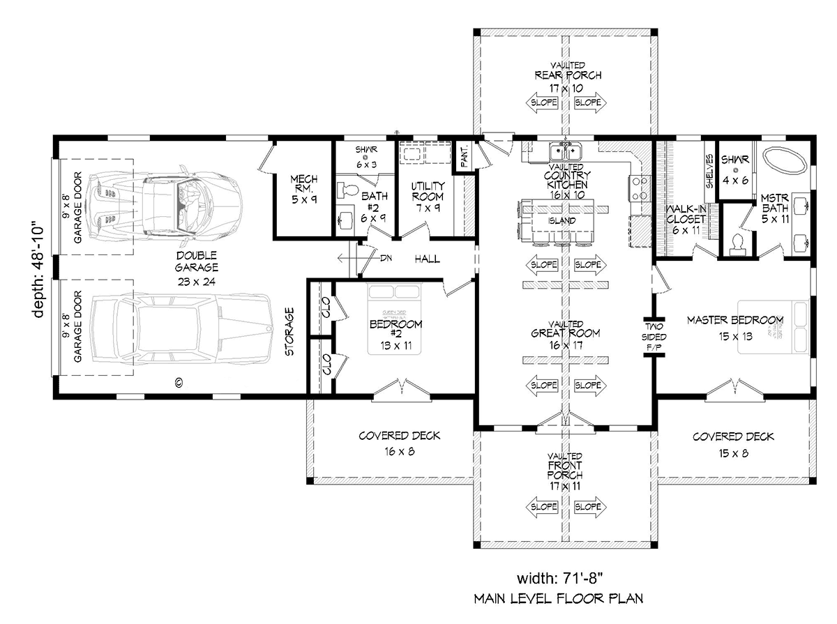 House Plan 81781 Level One