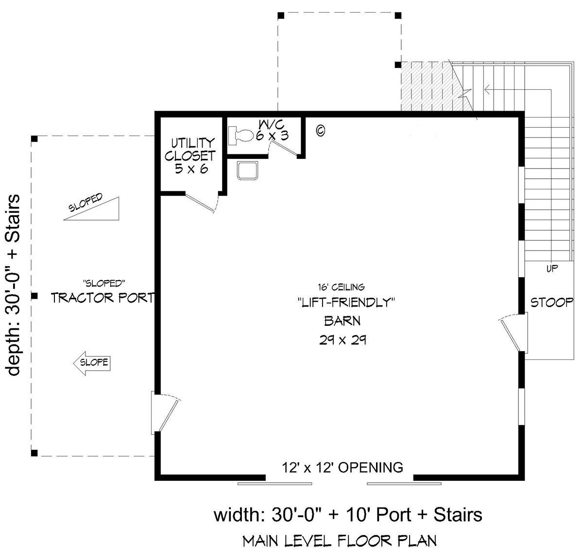Garage-Living Plan 81786 Level One