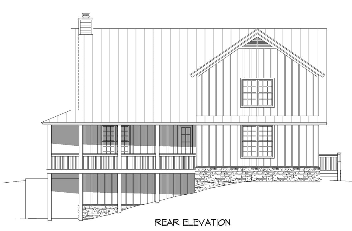 House Plan 81790 Rear Elevation