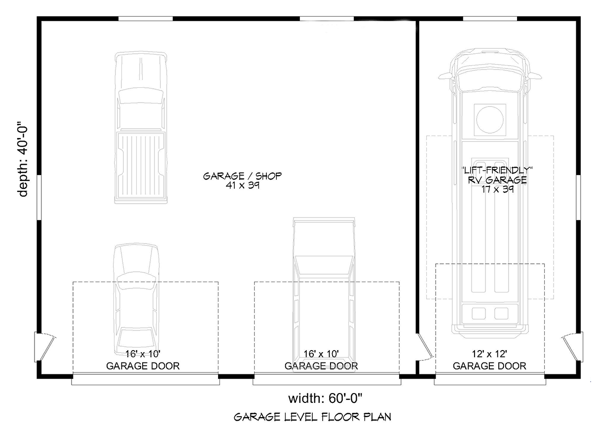 Garage Plan 81791 - 4 Car Garage Level One