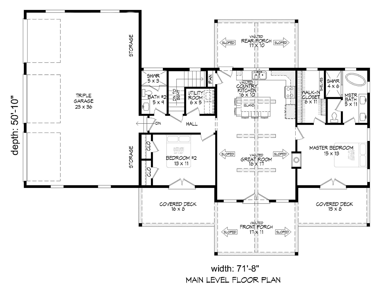 House Plan 81792 Level One
